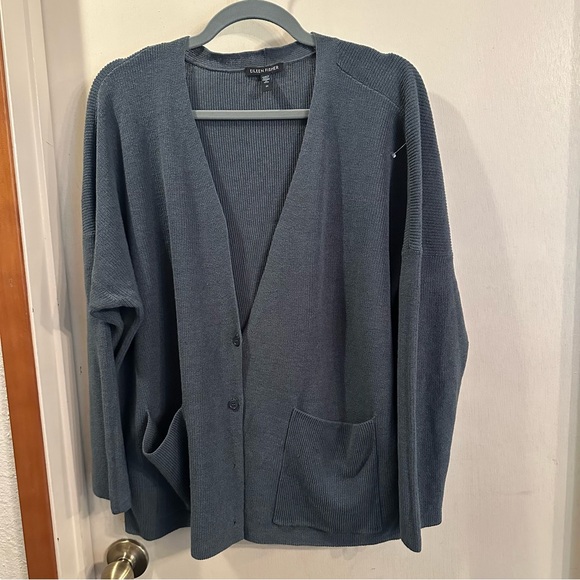 Eileen Fisher Open Front V-Neck Cardigan - Picture 4 of 14